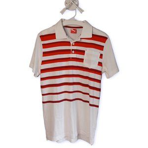 🆕 PUMA • Medium • striped jersey polo shirt golfing outdoor men's NWT
